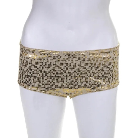 La Perla Metallic Gold Beige Bikini Bottoms , Sz 12, NWT - Picture 1 of 5